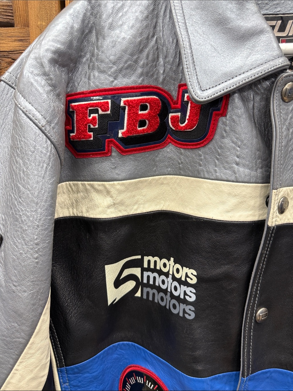 RARE VTG Fubu Leather Racing Jacket Mens XL Y2K 90s Streetwear - Picture 3 of 16